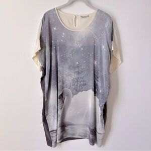 Emma Cook Oversized Silk Swan Tunic Blouse